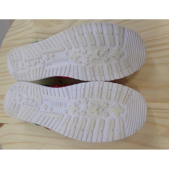 Hey Dude‎ Wally Jolly Jingle Shoes Mens Red Green Size 12 Slip On Christmas - Picture 7 of 8